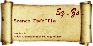 Szencz Zsófia névjegykártya
