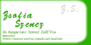 zsofia szencz business card